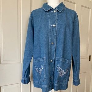 Tudor Court by Haband Vintage Denim Shacket  L